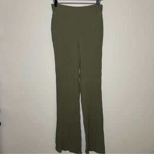 High-Rise Olive Wide-Leg Pants